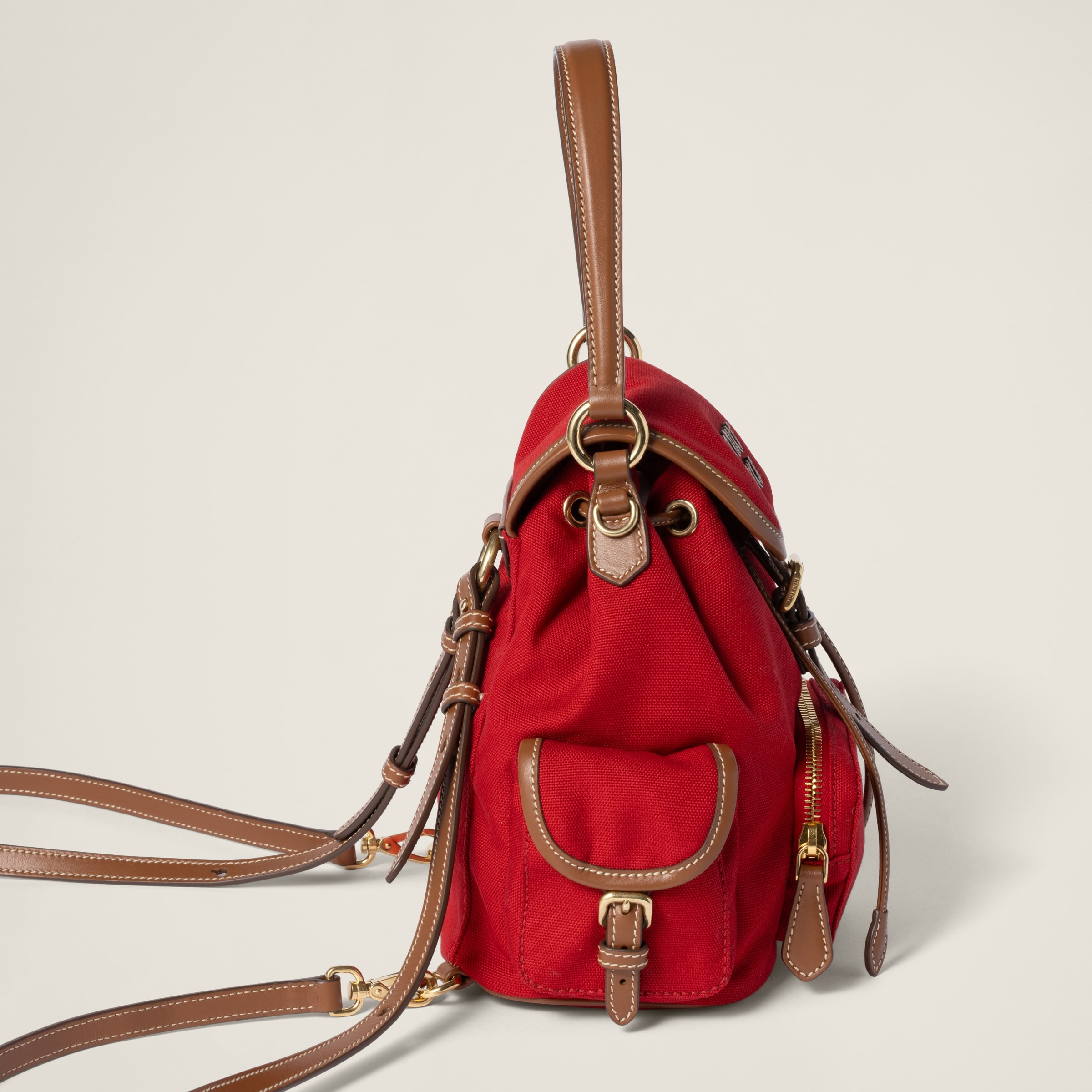 Canvas and leather backpack - 7