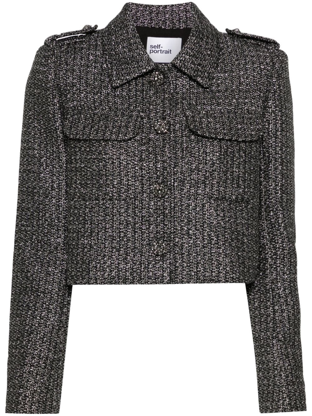 metallic bouclé jacket - 1