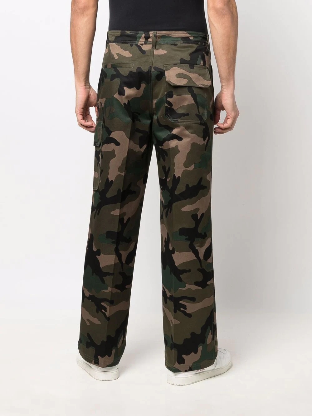 camouflage pattern straight-leg trousers - 4