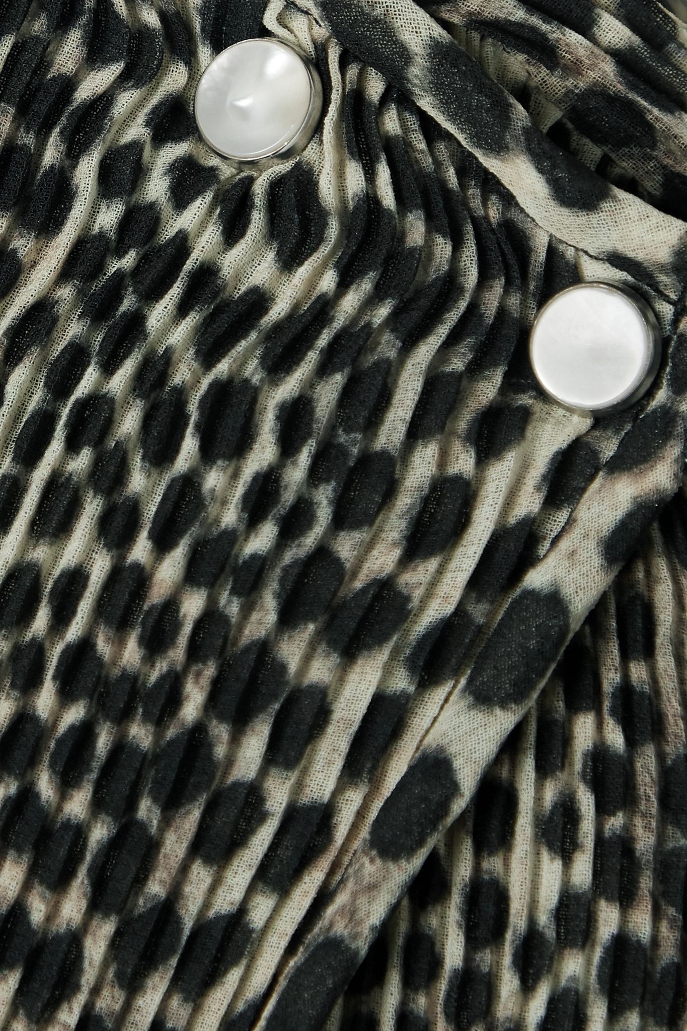 Anais pleated leopard-print crepe de chine blouse - 5