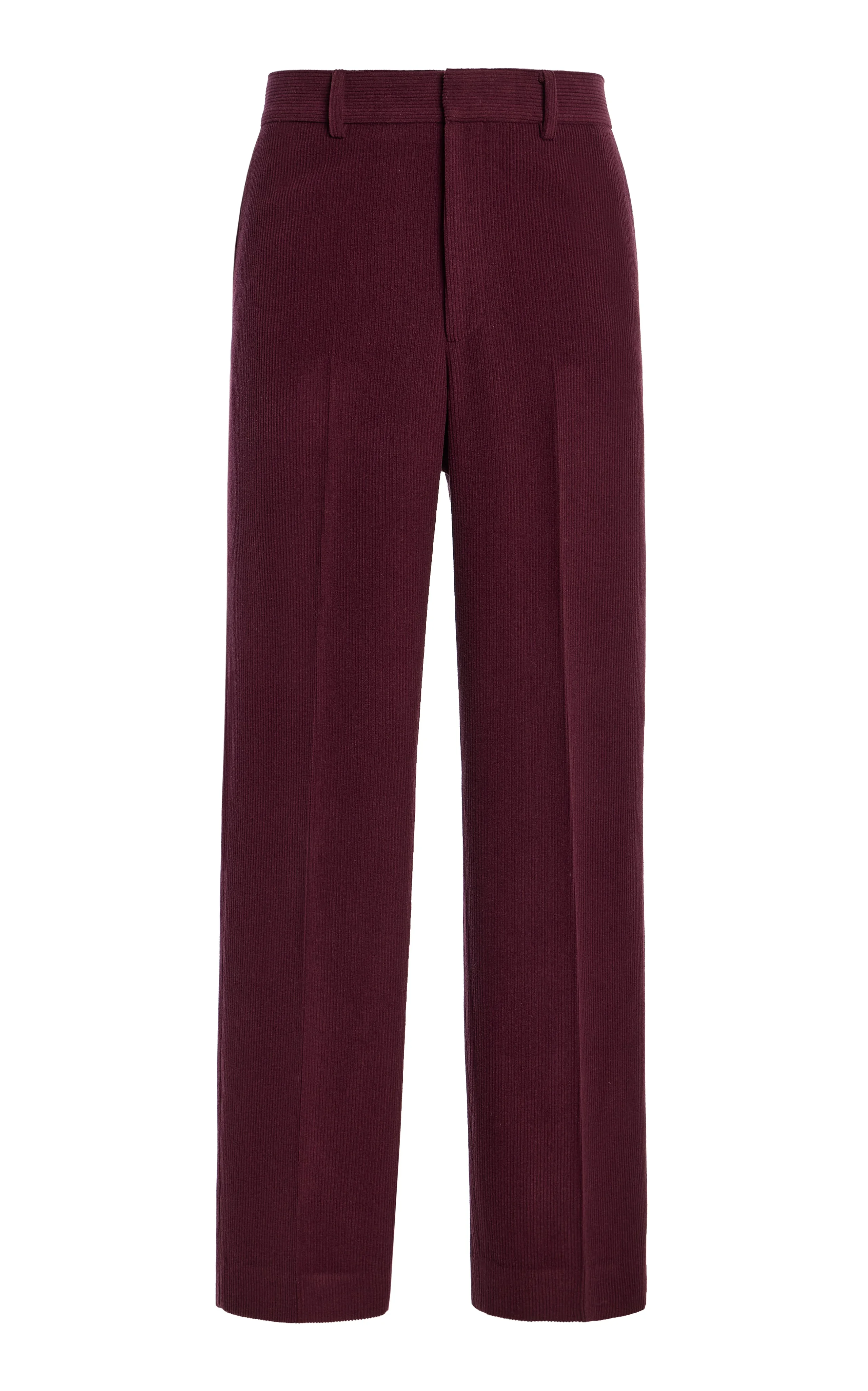 Harold Straight-leg Trouser in Plum Cashmere Corduroy - 1