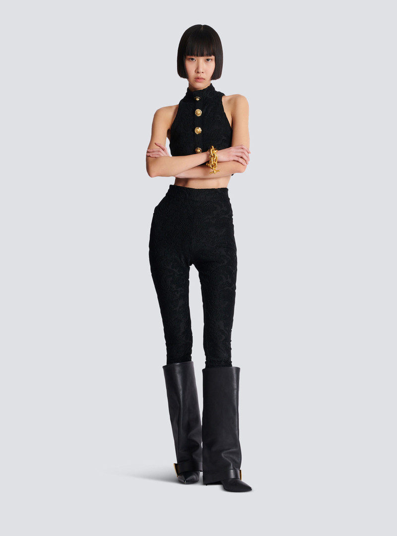 Balmain Baroque patterned leggings outlook
