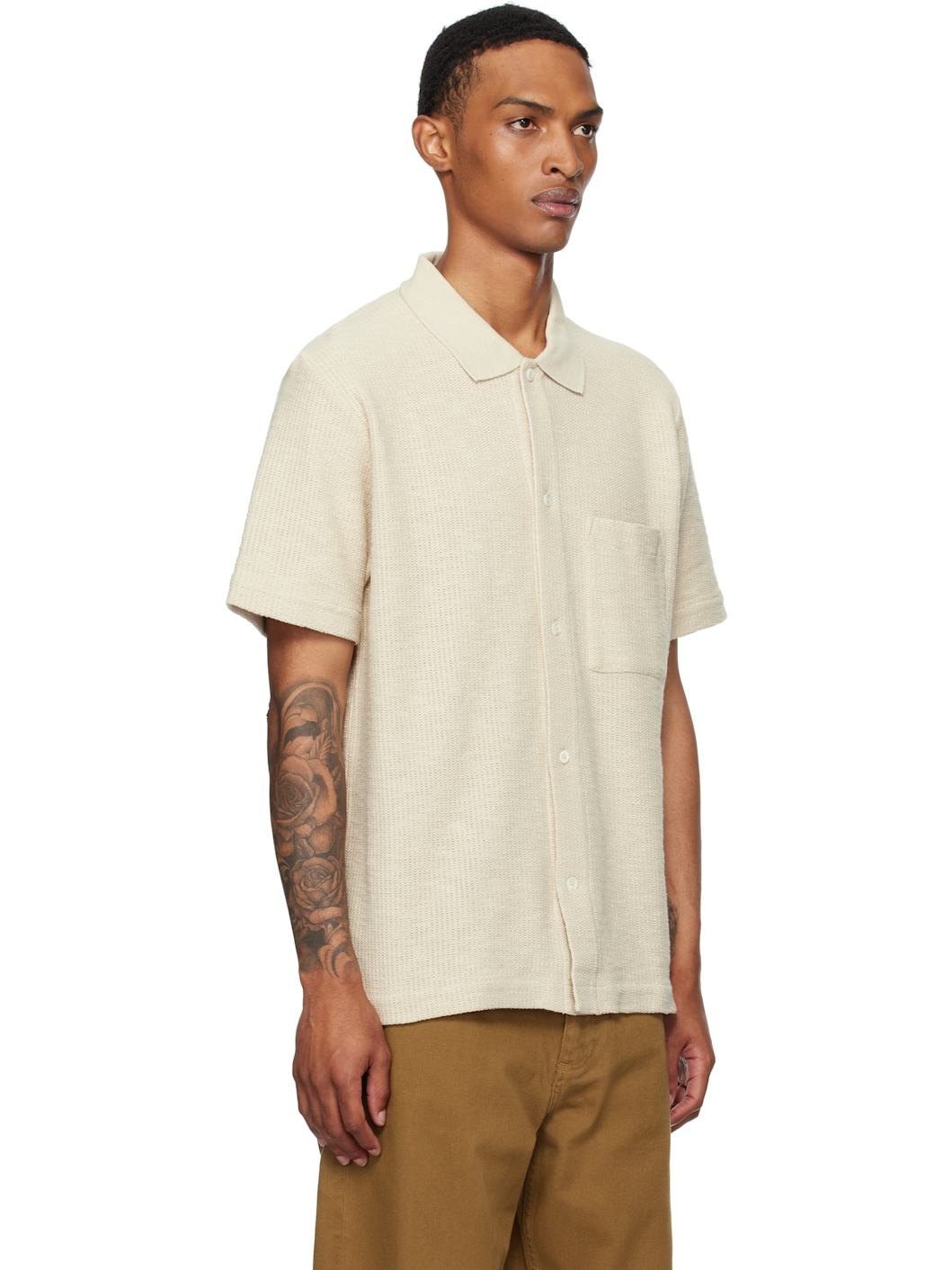 Beige Gustav Crochet Jersey Shirt - 2