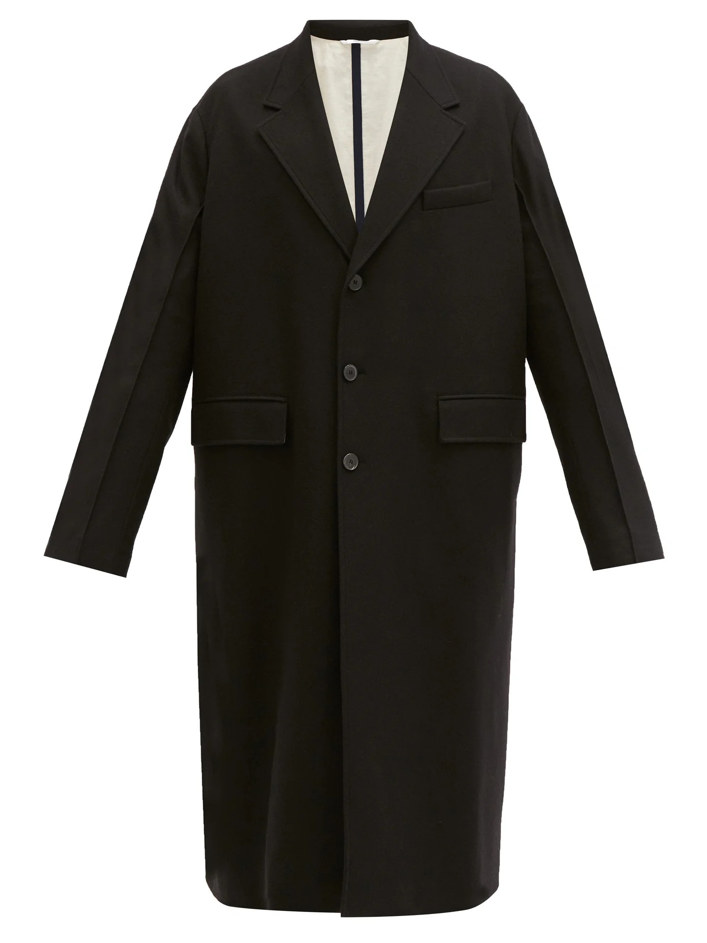 Single-breasted wool-twill coat - 1