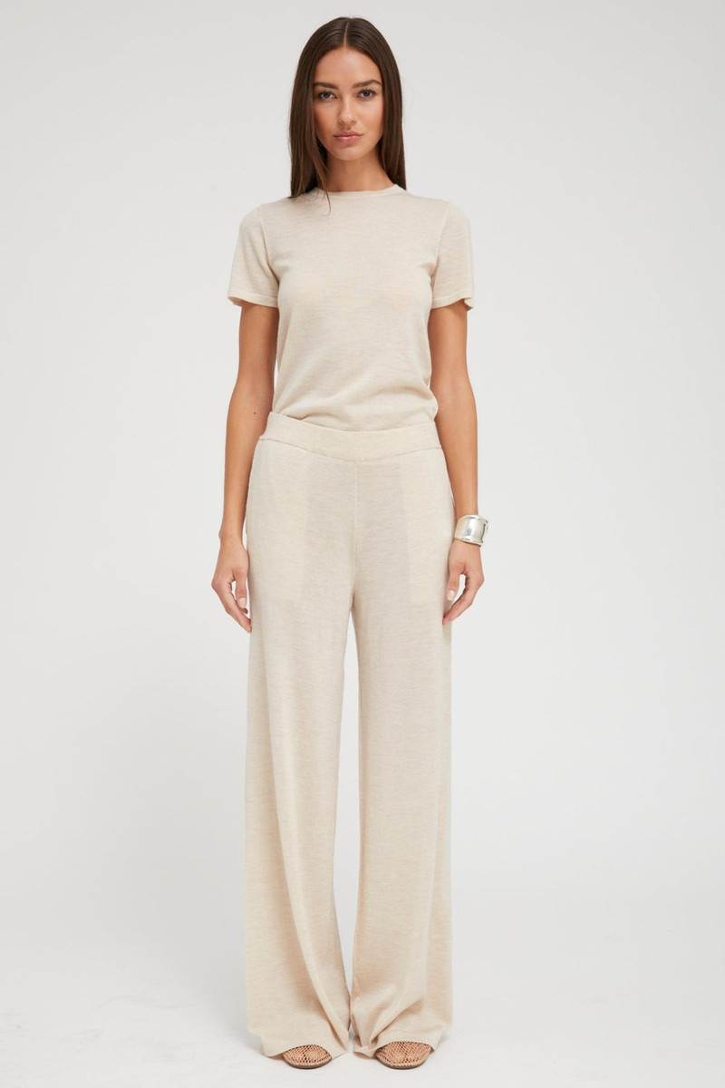 SPRWMN LATTE ULTRA FINE CASHMERE WIDE LEG PANTS outlook