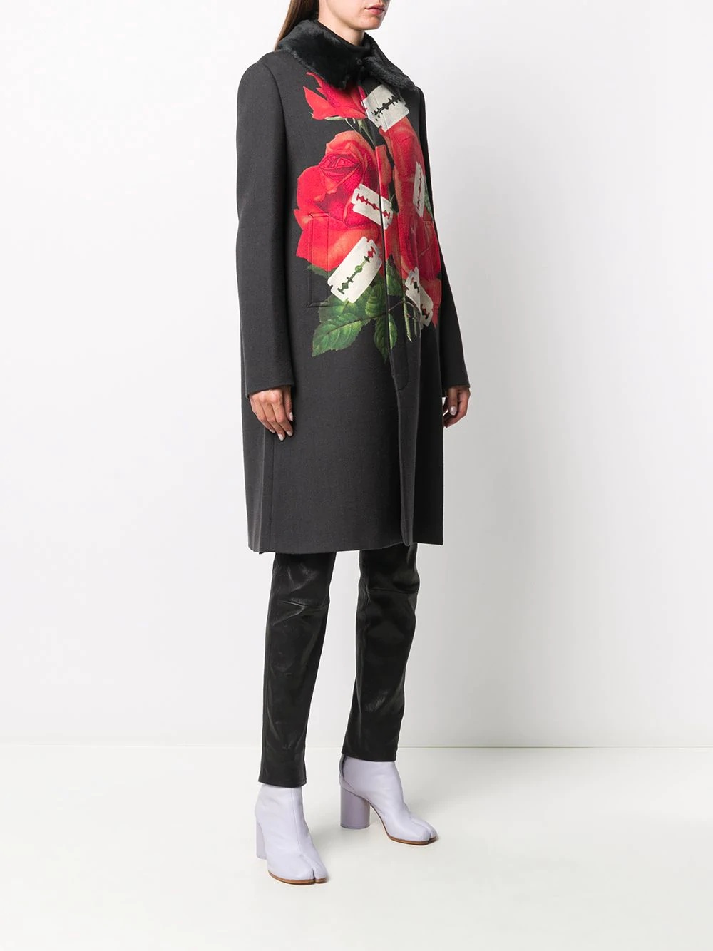 rose and razor print coat - 3