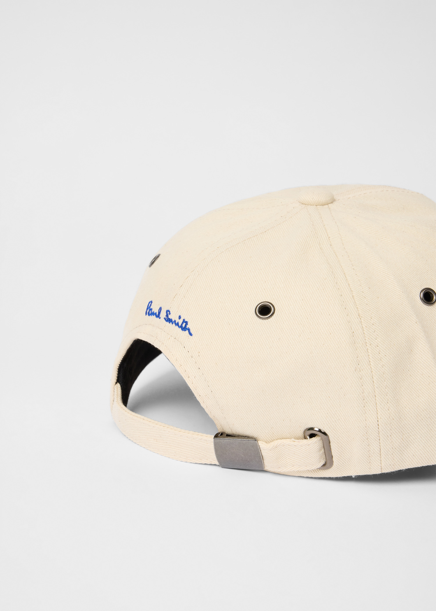 Ecru Cotton-Twill Quote Cap - 4