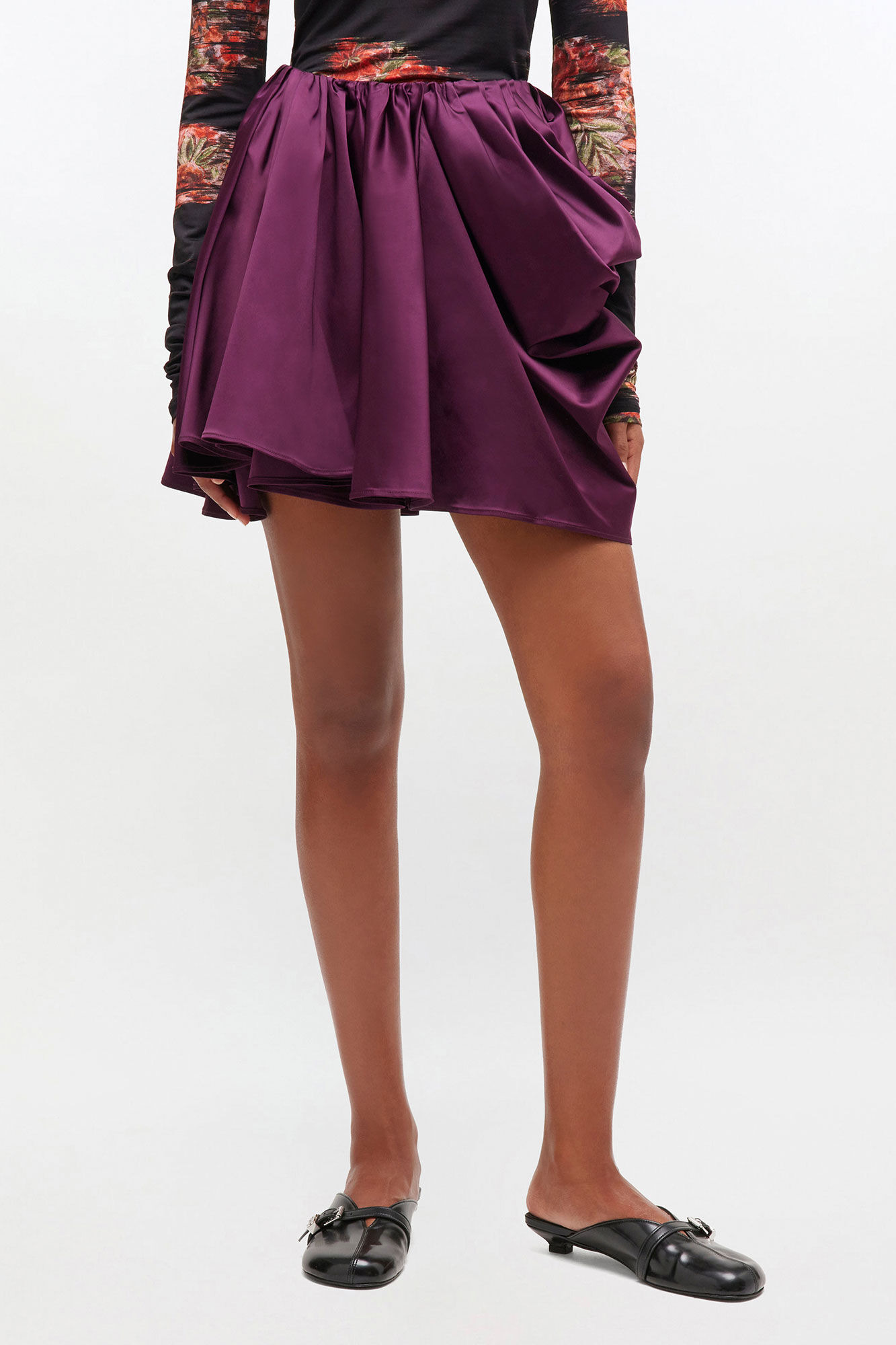 MAUVE DRAPED SKIRT - 3