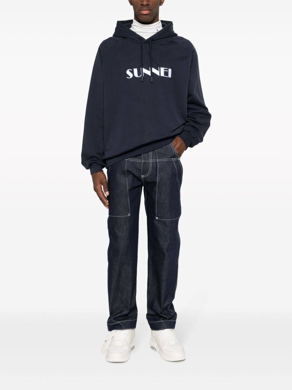 logo-print organic-cotton hoodie - 2