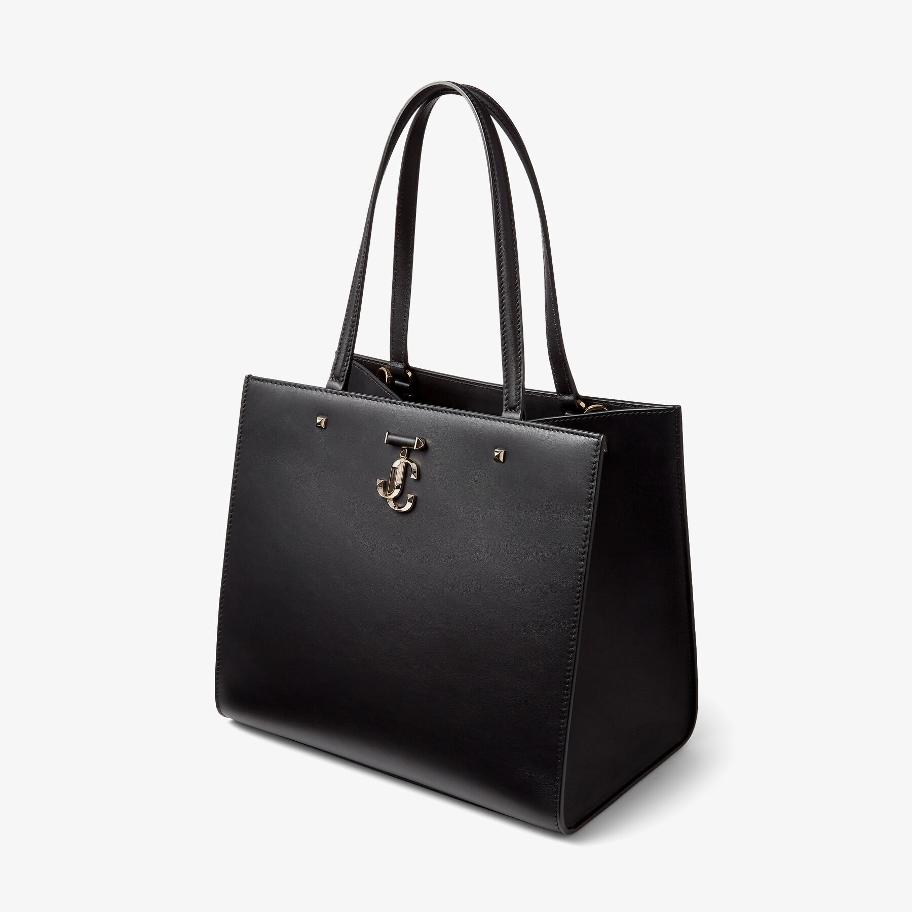 Varenne Tote Bag
Black Fine Shiny Calf Leather Tote Bag with Light Gold JC Emblem - 5