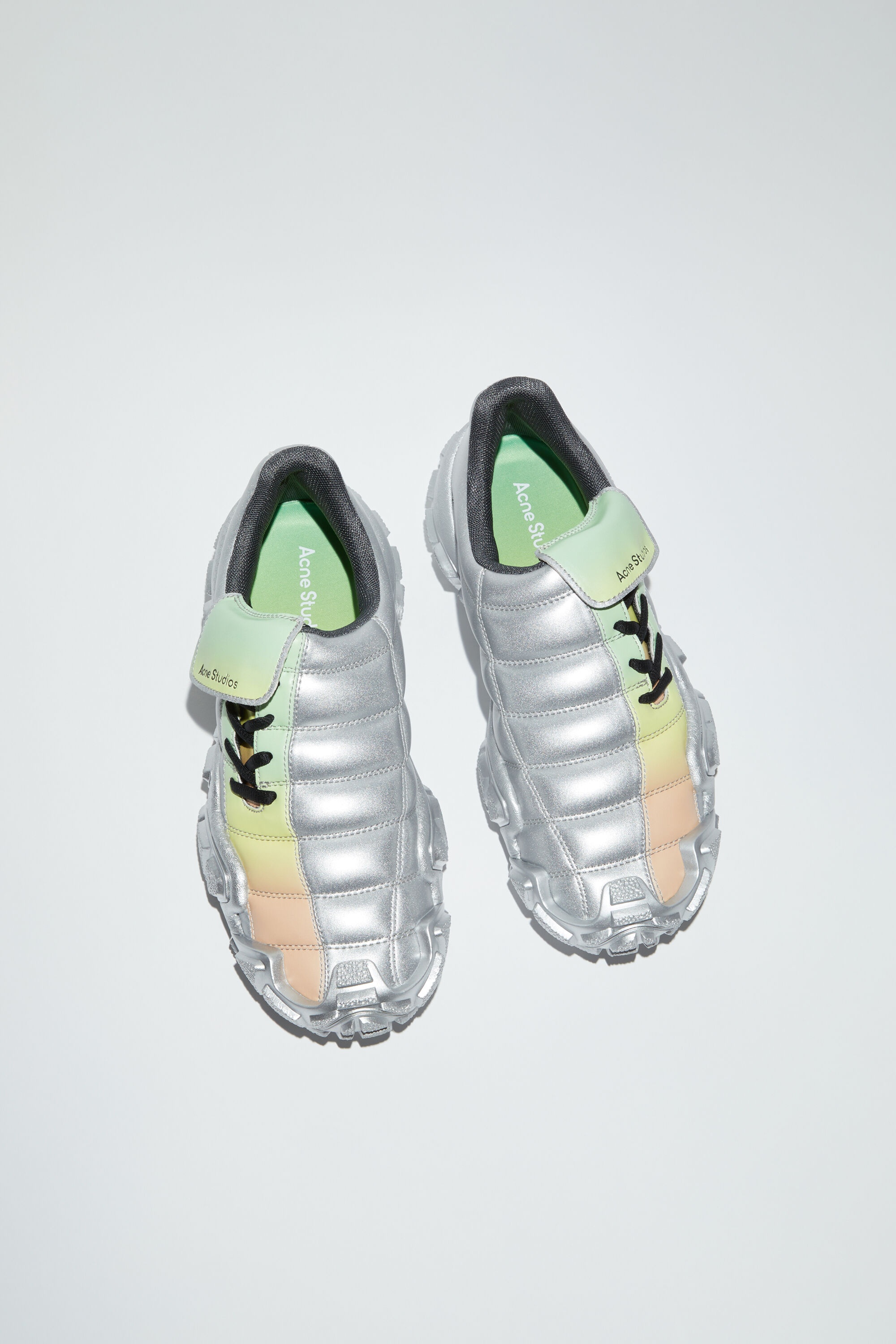 Chunky sole sneakers - Grey/green - 2