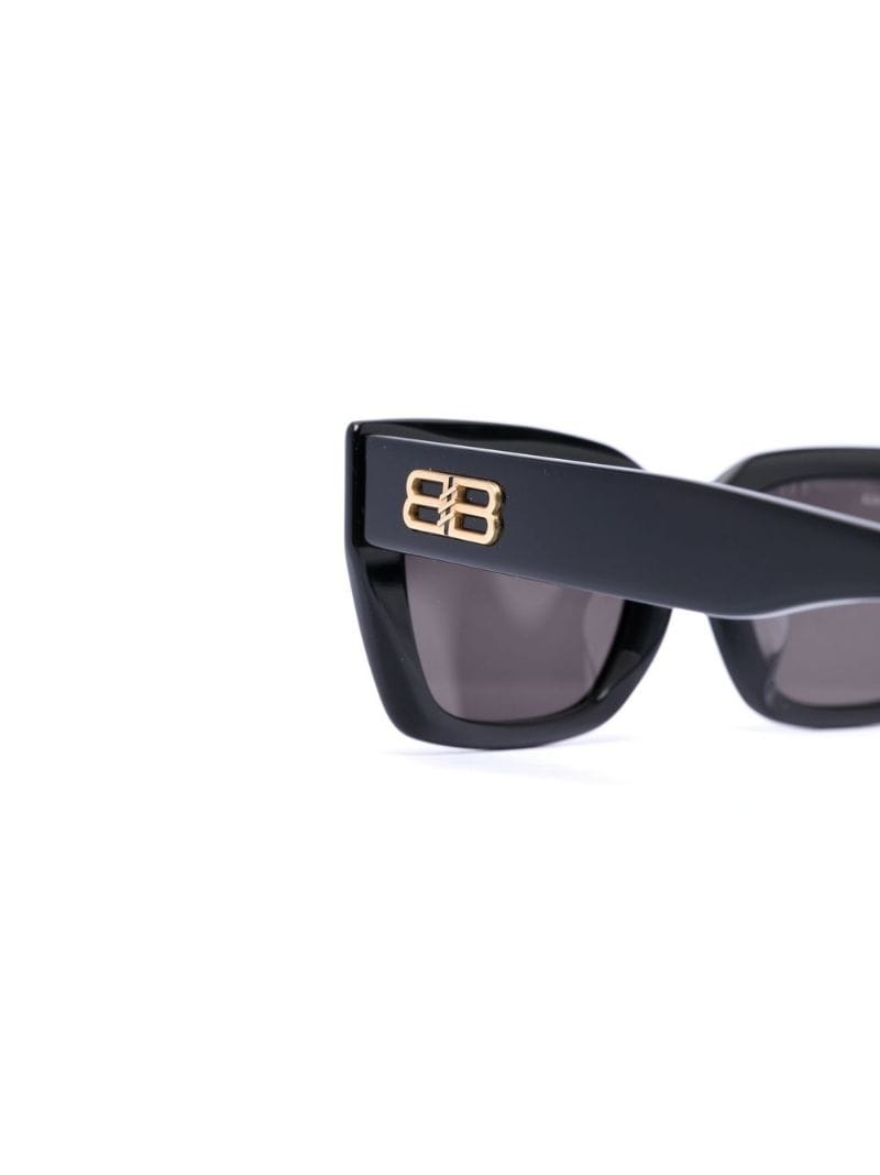 logo-lettering square-frame sunglasses - 3