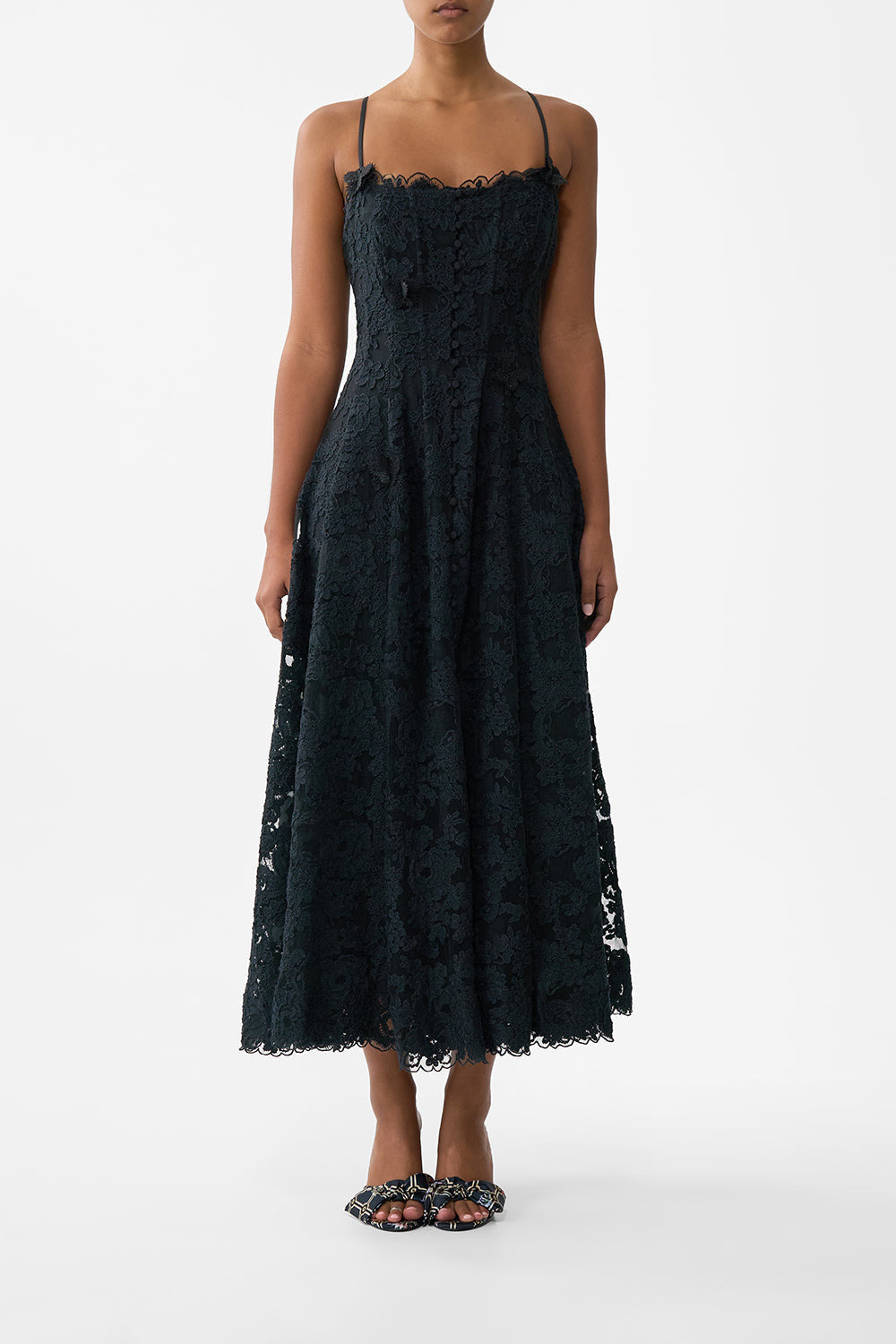 CORSET DRESS WITH LONG FLARED SKIRT - 2