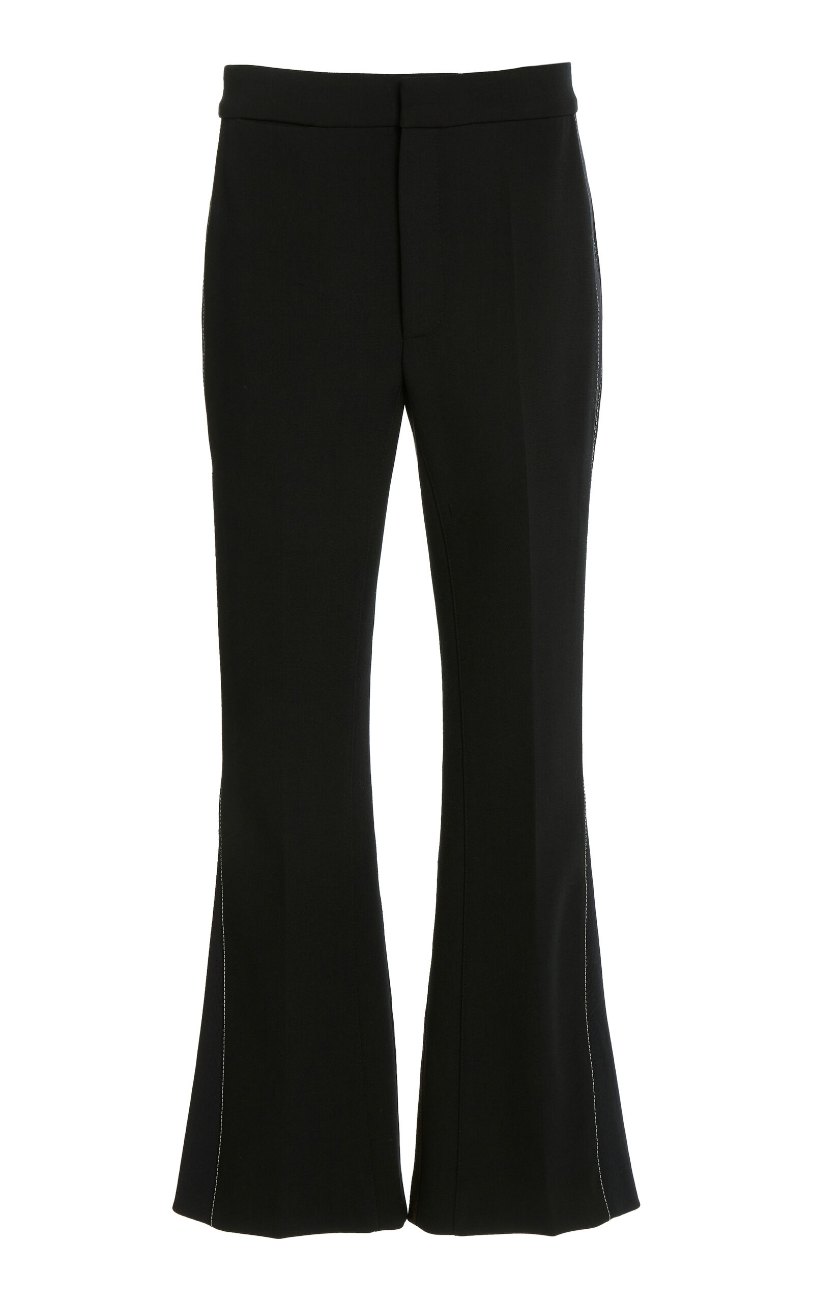 Rib Detail Cropped Trouser black - 1