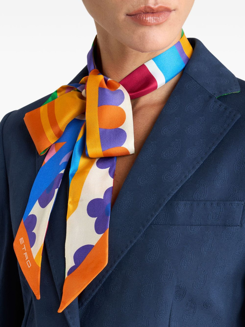 paisley motif silk scarf 3