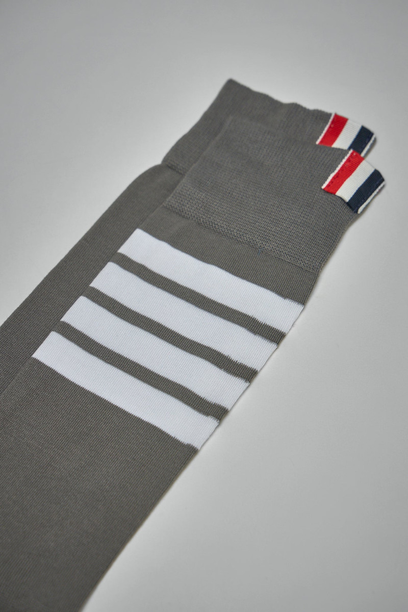 Thom Browne Mid Calf Socks W/ 4Bar In Lightweight Cotton outlook
