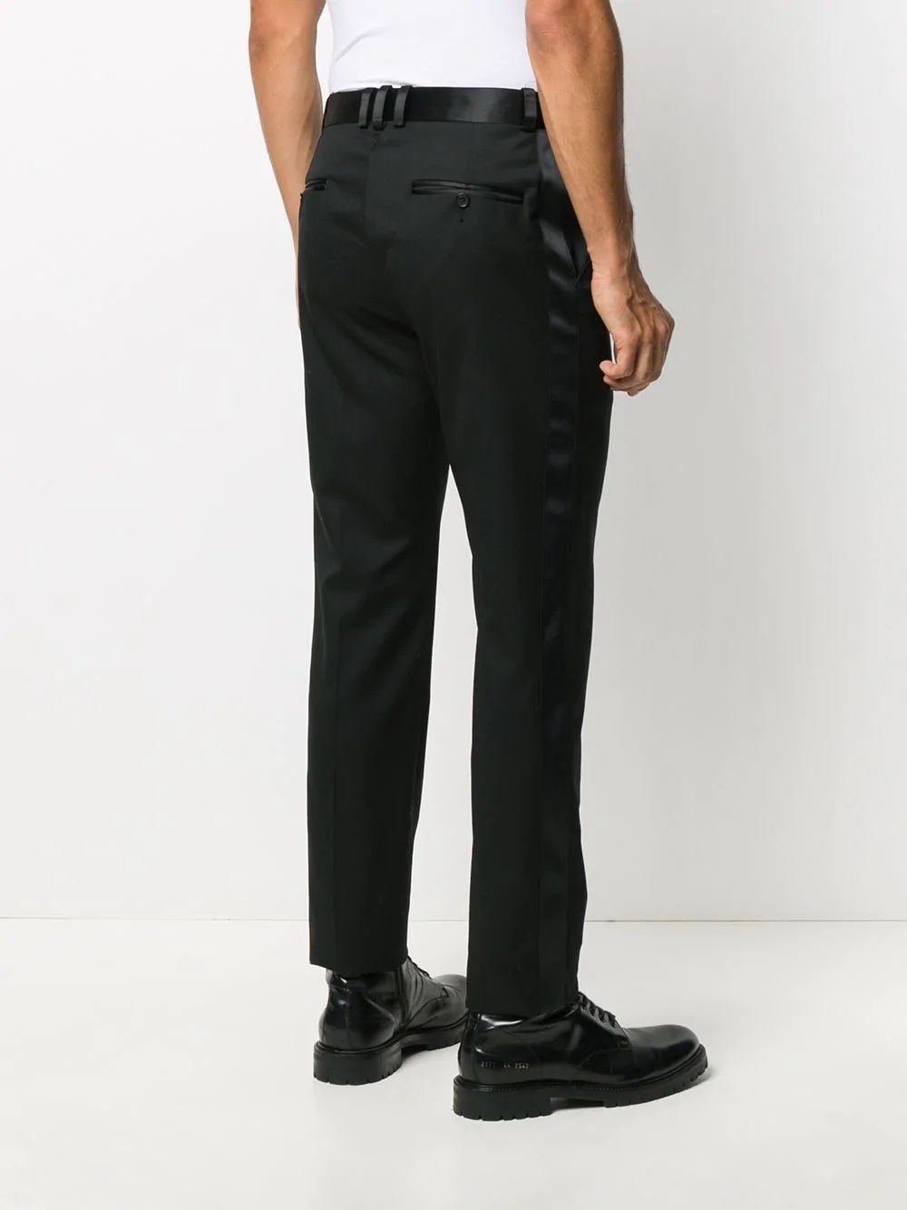 tuxedo-stripe tailored trousers - 4