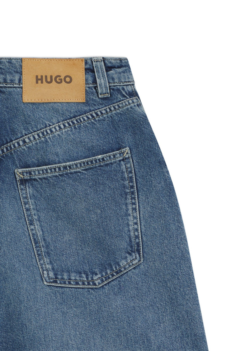 HUGO BARREL-LEG MID-RISE JEANS IN INDIGO outlook