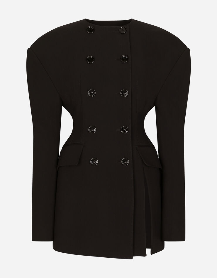 Double crepe jacket with side slit - 1