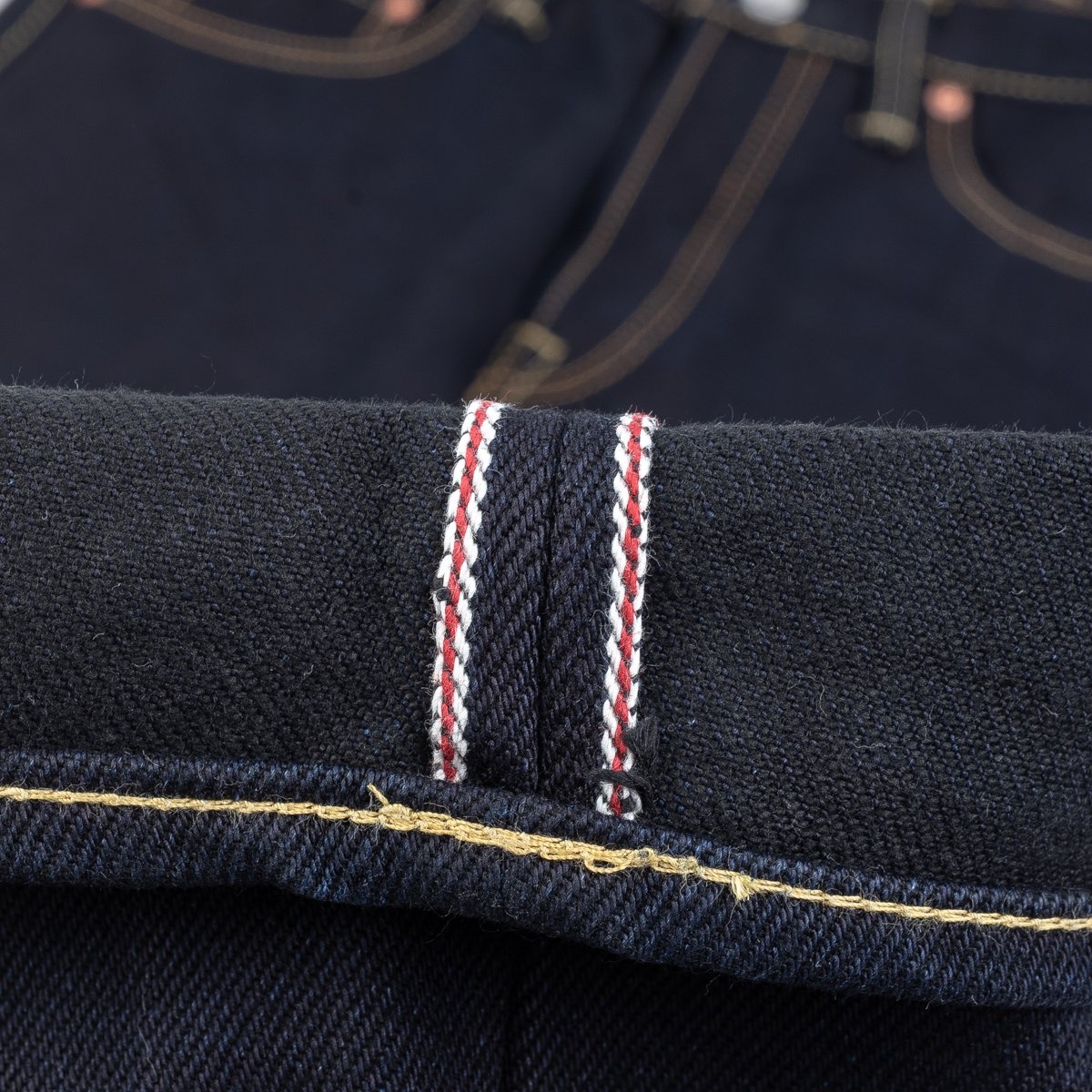 IH-555S-21ib 21oz Selvedge Denim Super Slim Cut Jeans - Indigo/Black - 12