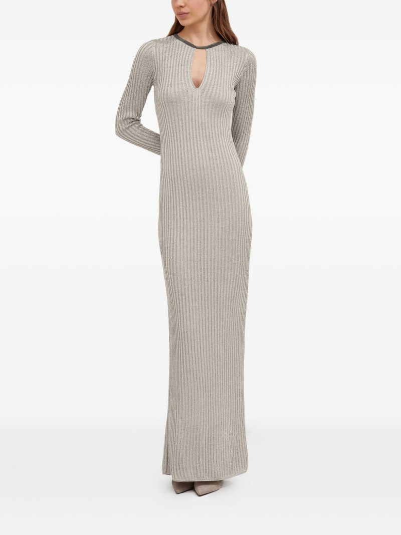 Brunello Cucinelli keyhole-neck ribbed maxi dress outlook