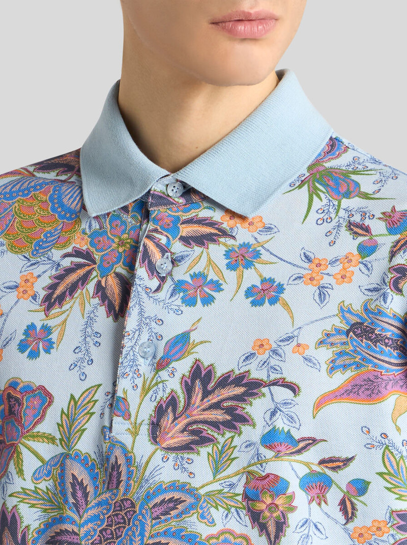 Etro COTTON POLO SHIRT WITH PRINT outlook