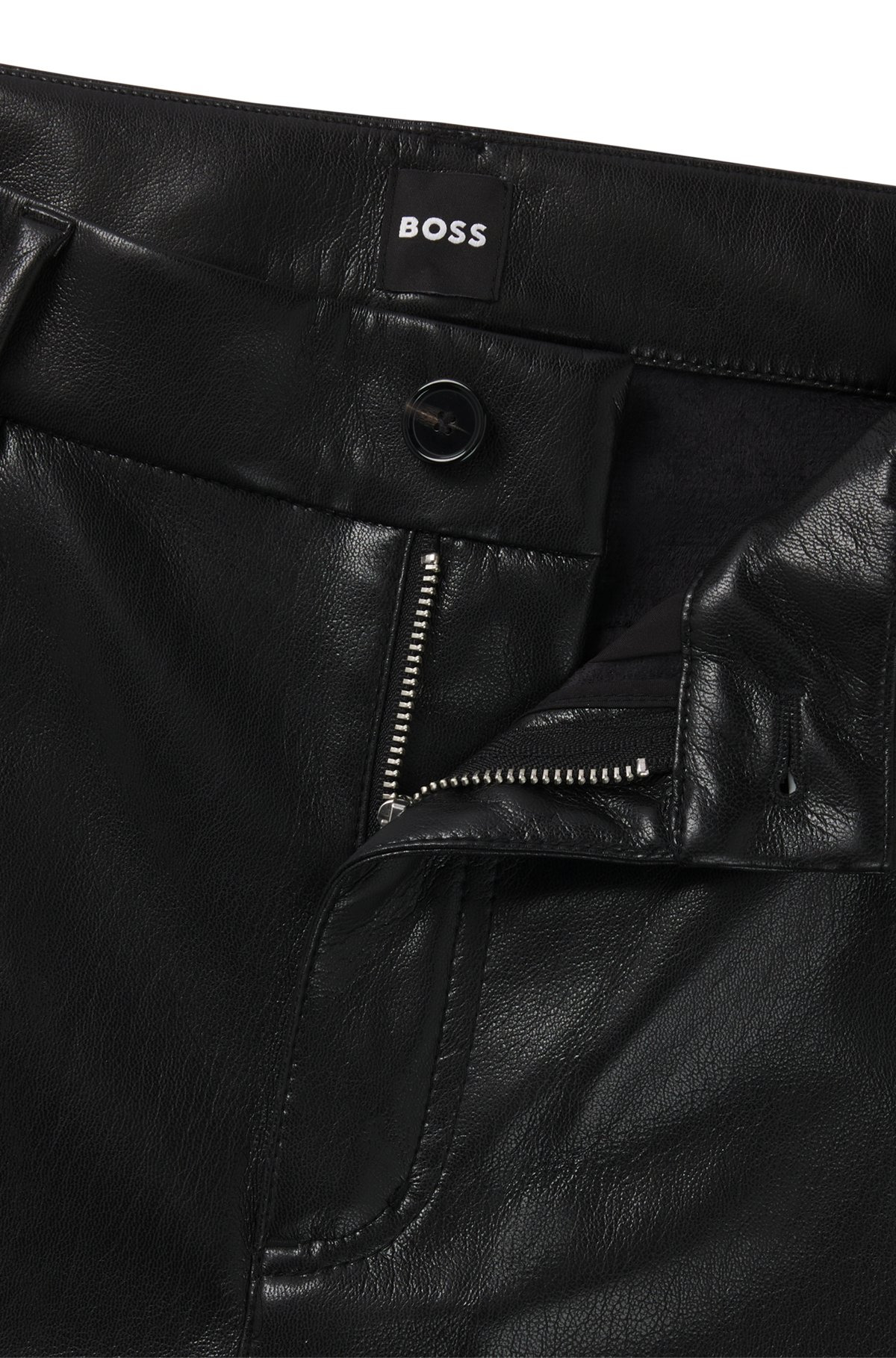 FIVE-POCKET TROUSERS IN FAUX LEATHER - 6