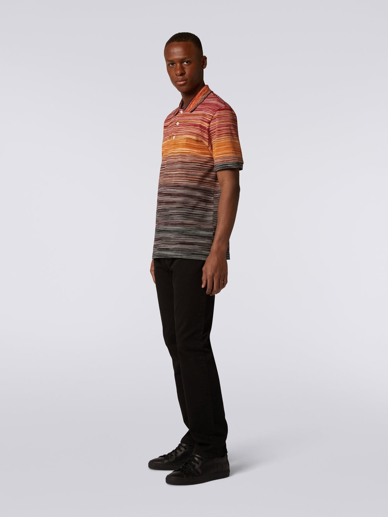 Short-sleeved polo shirt in slub cotton piqué 3