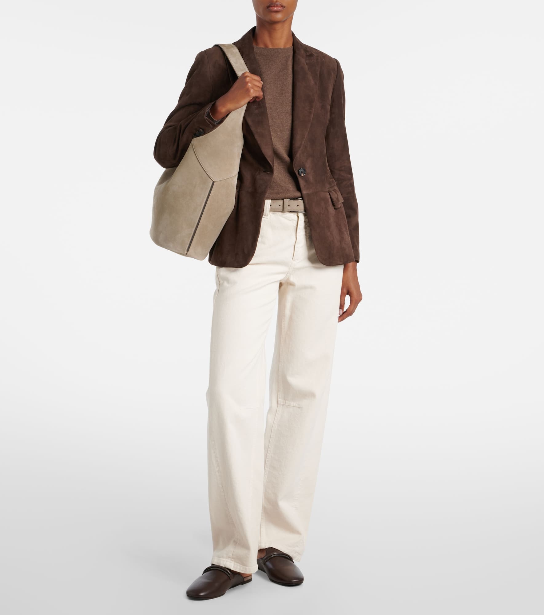 Large suede bucket bag - 5