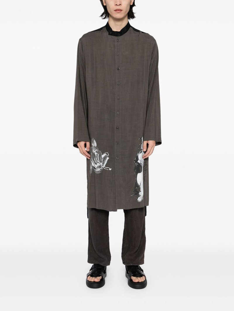 Yohji Yamamoto message-print shirt outlook