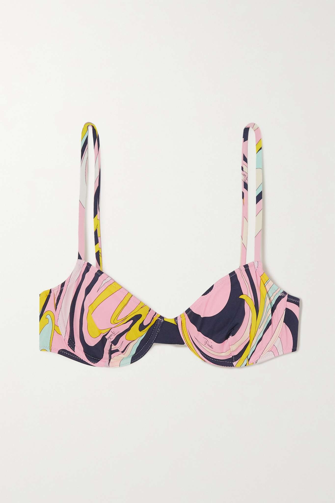 + NET SUSTAIN printed recycled halterneck bikini top - 1