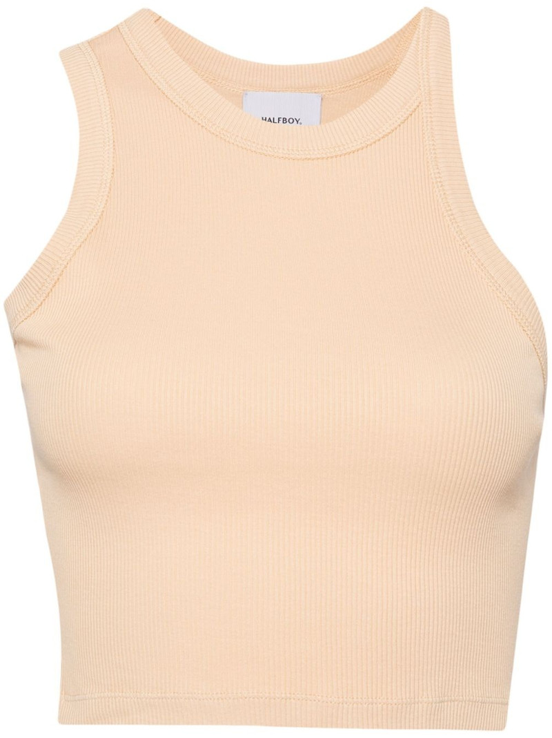 logo-embroidered cotton top 1