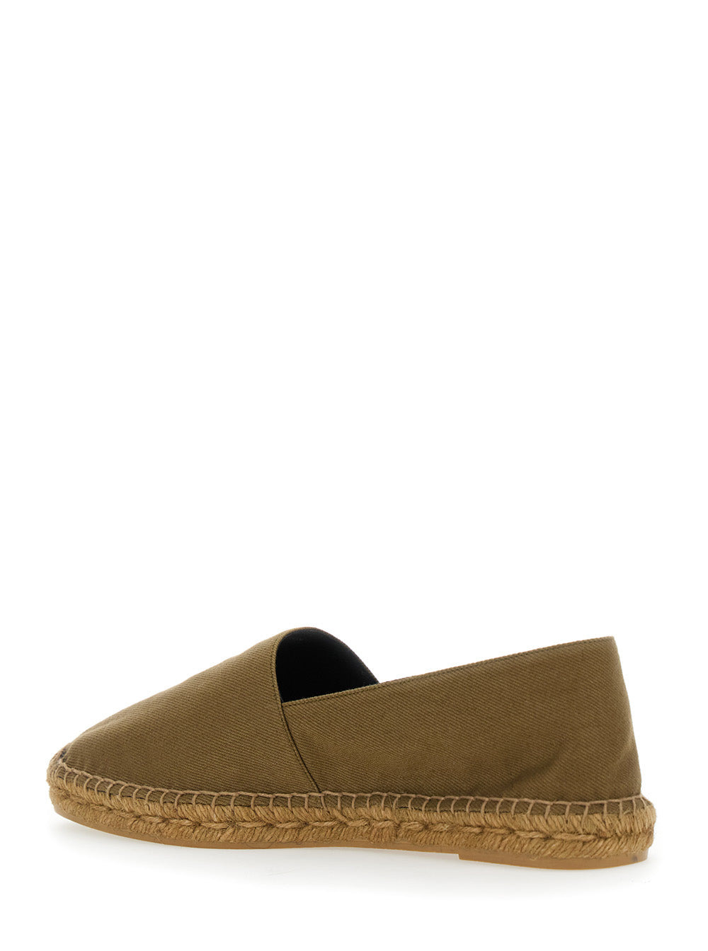 Saint Laurent Men Brown Espadrilles With Tonal Cassandre Embroidery On The Side And Almond Toe In Co - 3