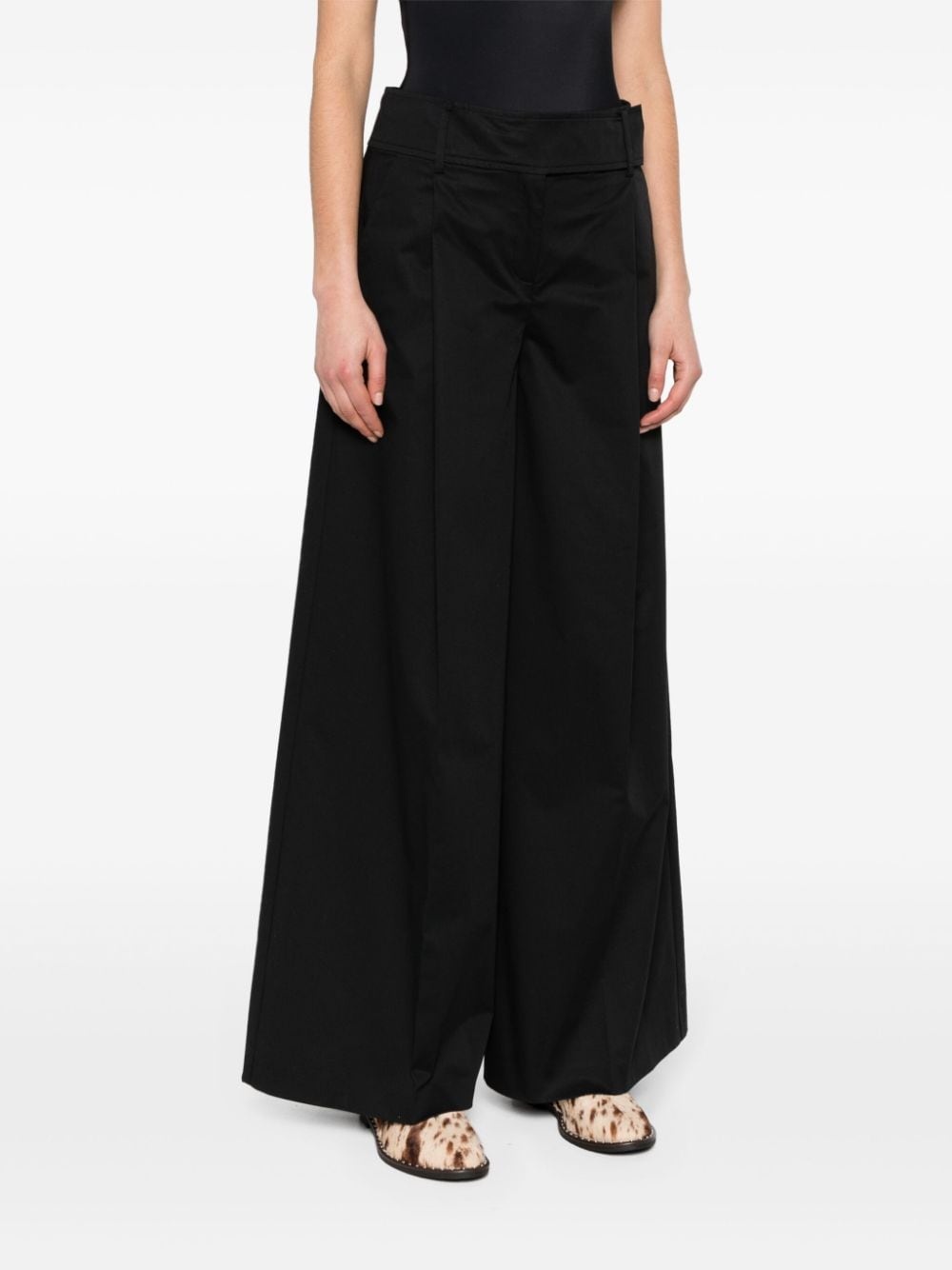 high-waisted wide-leg trousers - 3