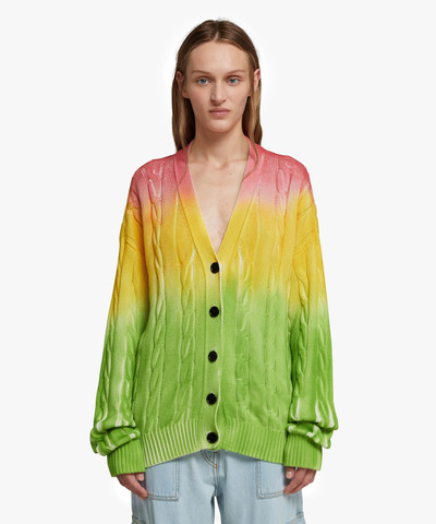 MSGM Braided cotton cardigan with faded treatment outlook