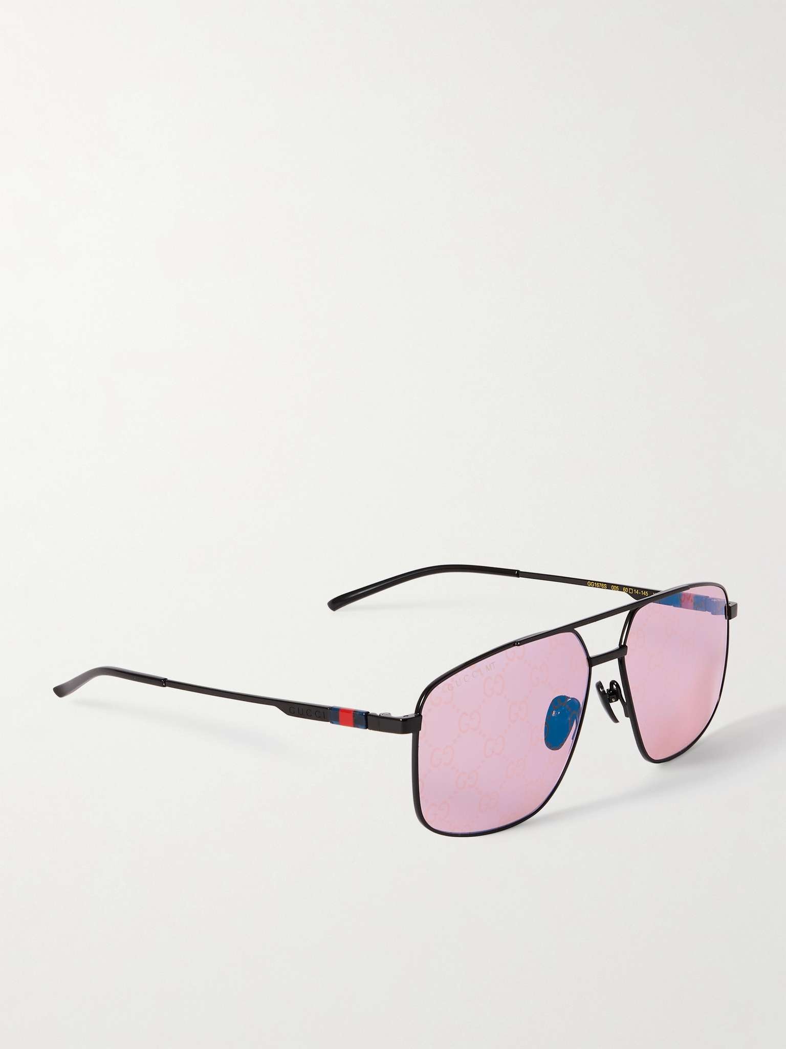 Navigator Aviator-Style Logo-Print Metal Sunglasses - 3