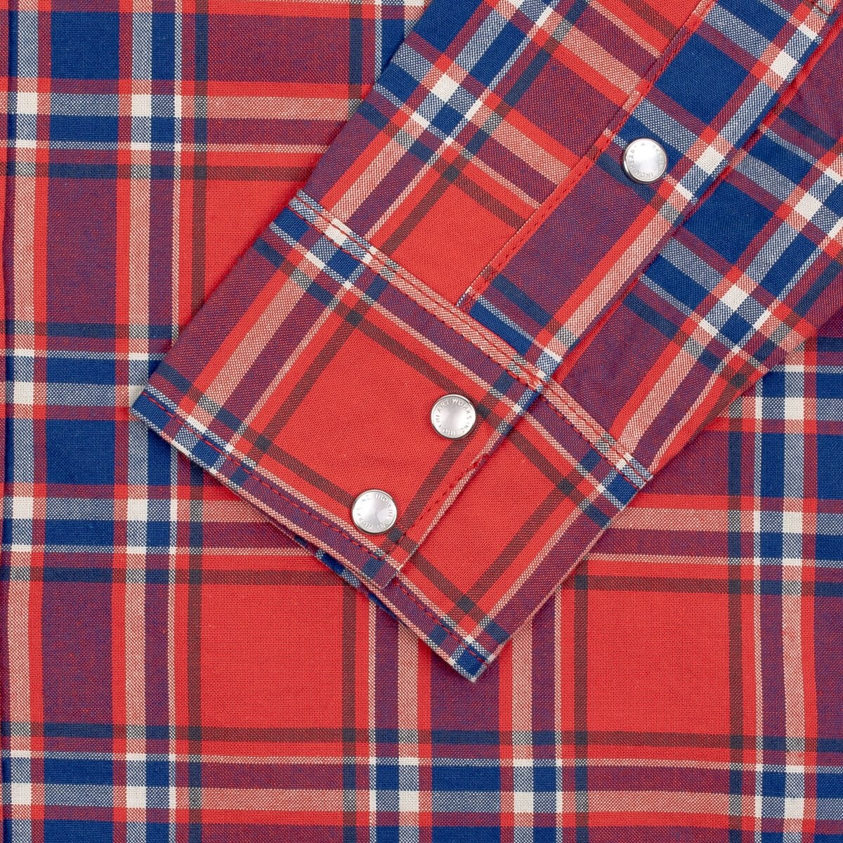 IHSH-355-RED 5oz Selvedge Madras Check Western Shirt - Red - 12