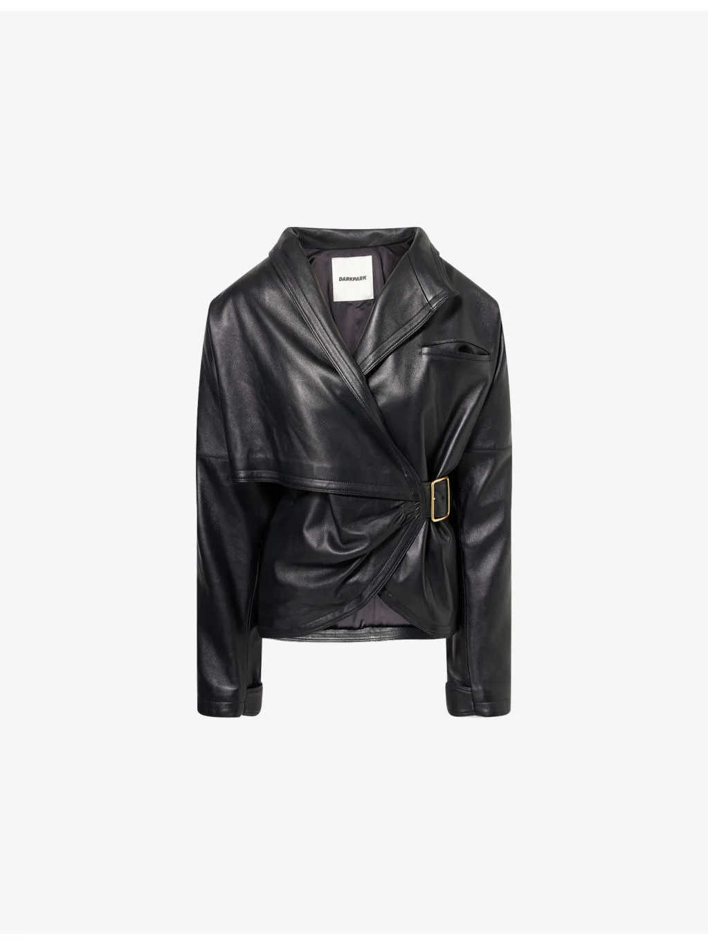 Cindy Draped Leather Jacket - 1
