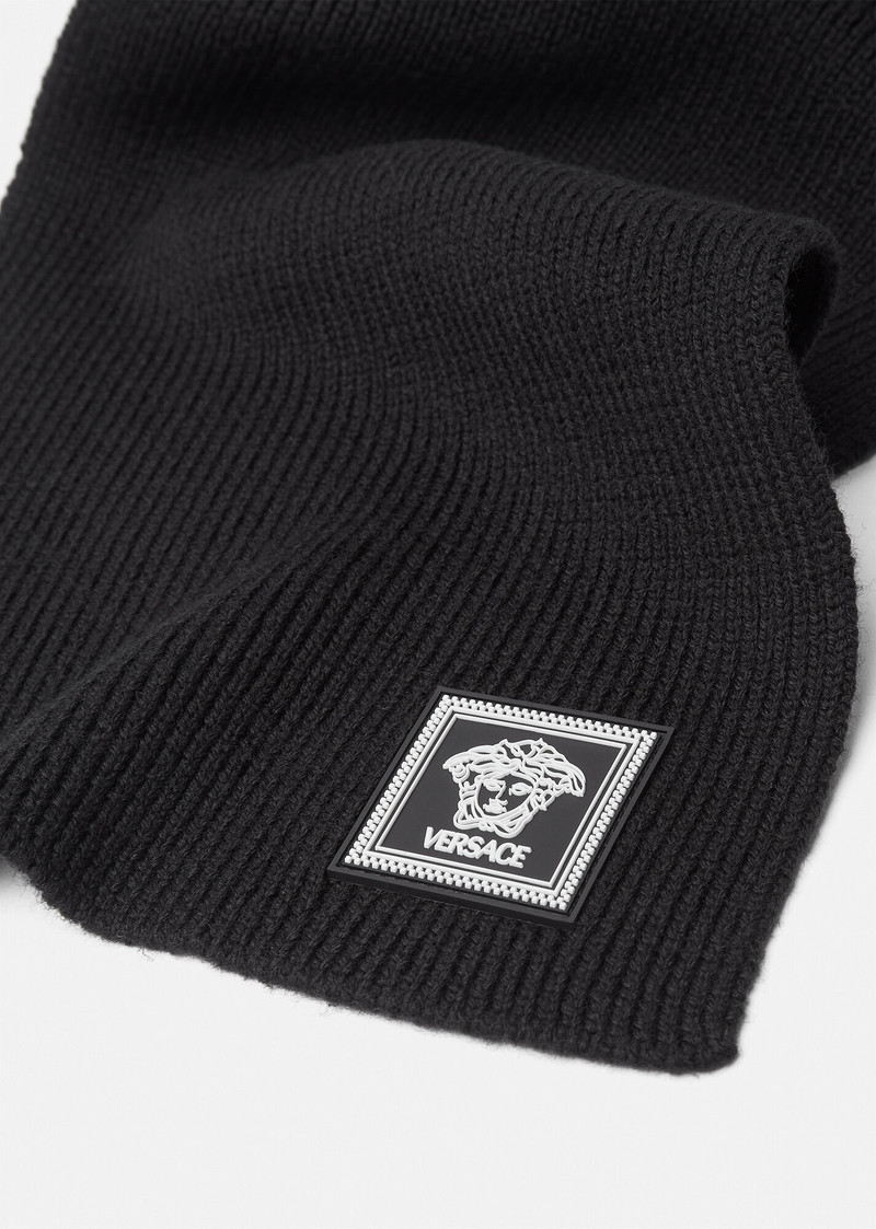 VERSACE Medusa Wool Ribbed Scarf outlook