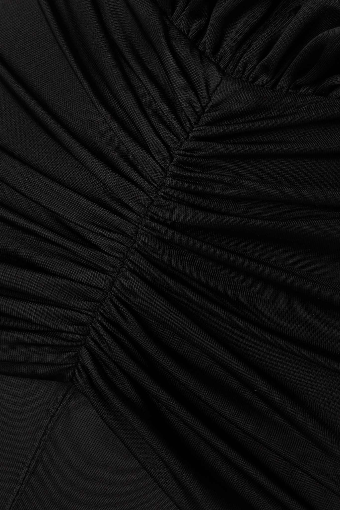 Gathered stretch-jersey halterneck gown - 5