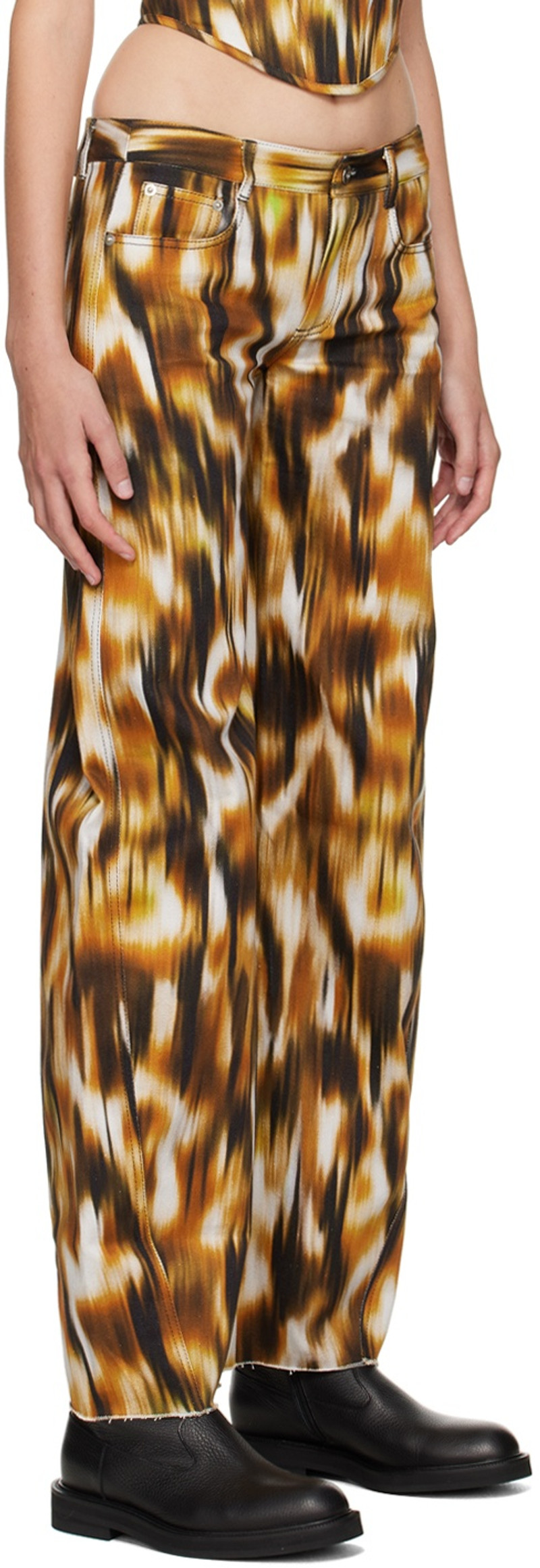 PRISCAVera Orange Printed Jeans outlook