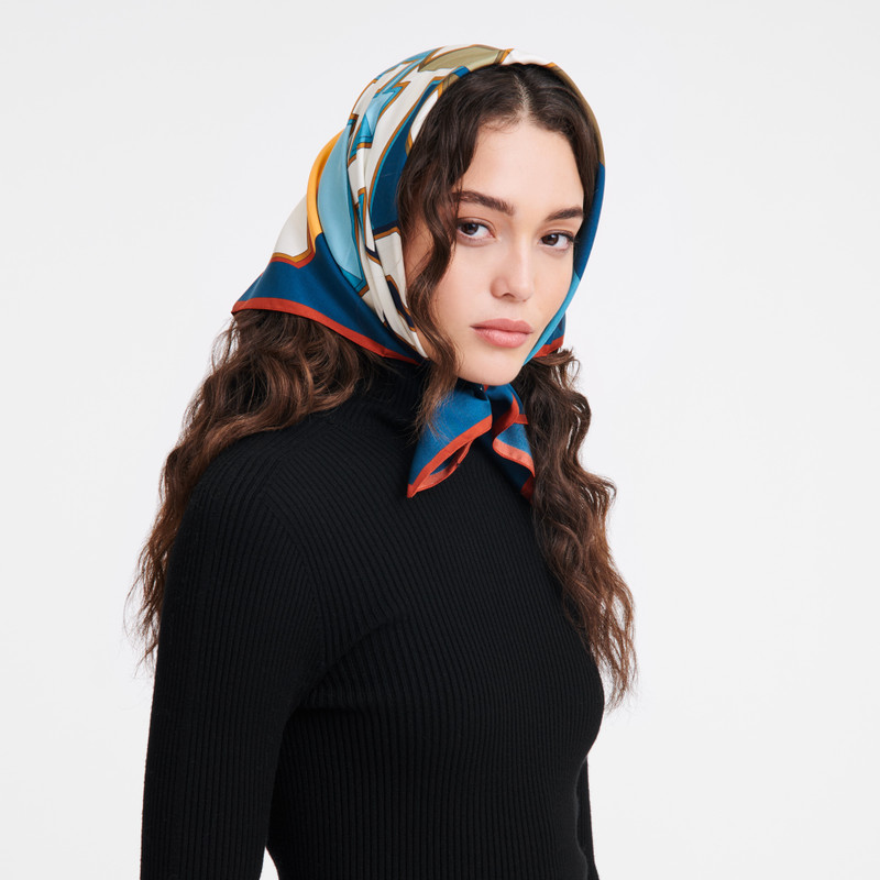 Longchamp Longchamp University Silk scarf 70 Peacock - Silk outlook
