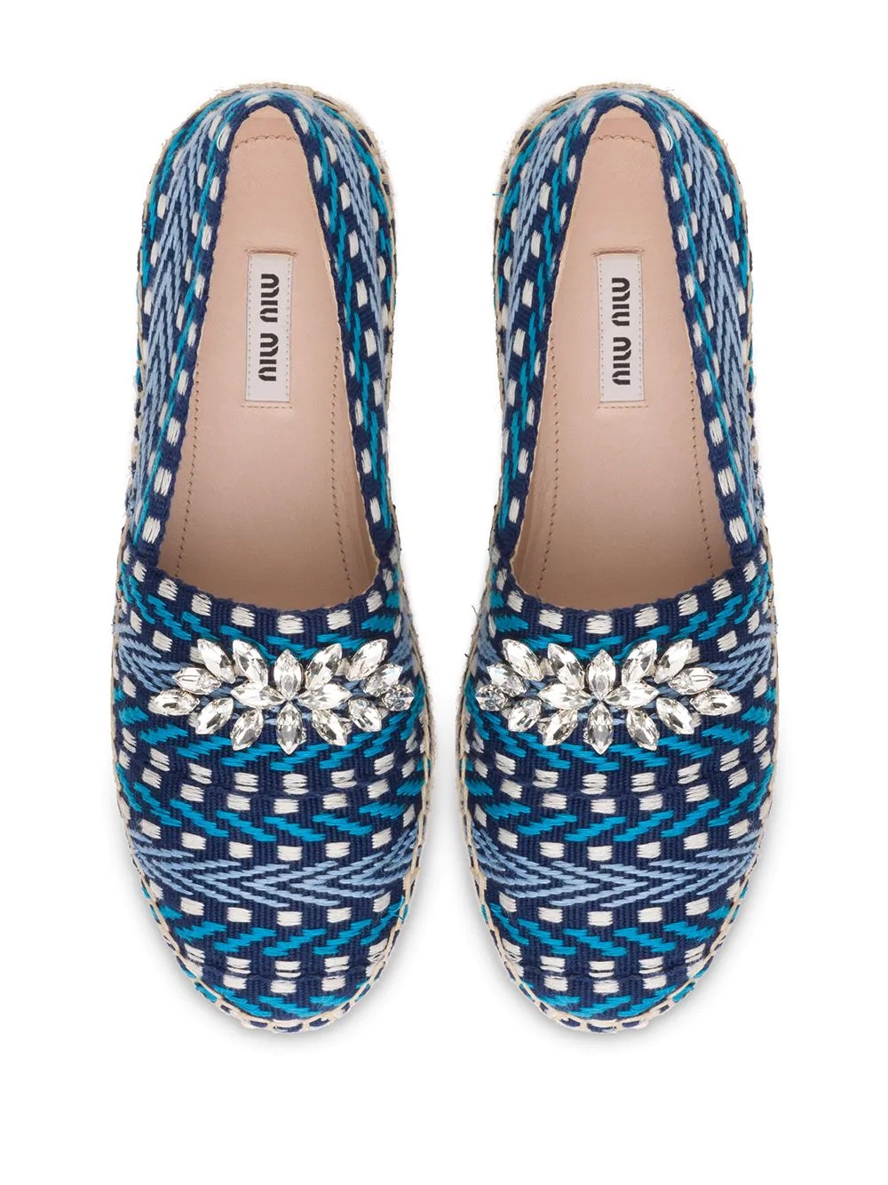 crystal-embellished geometric-pattern espadrilles - 2