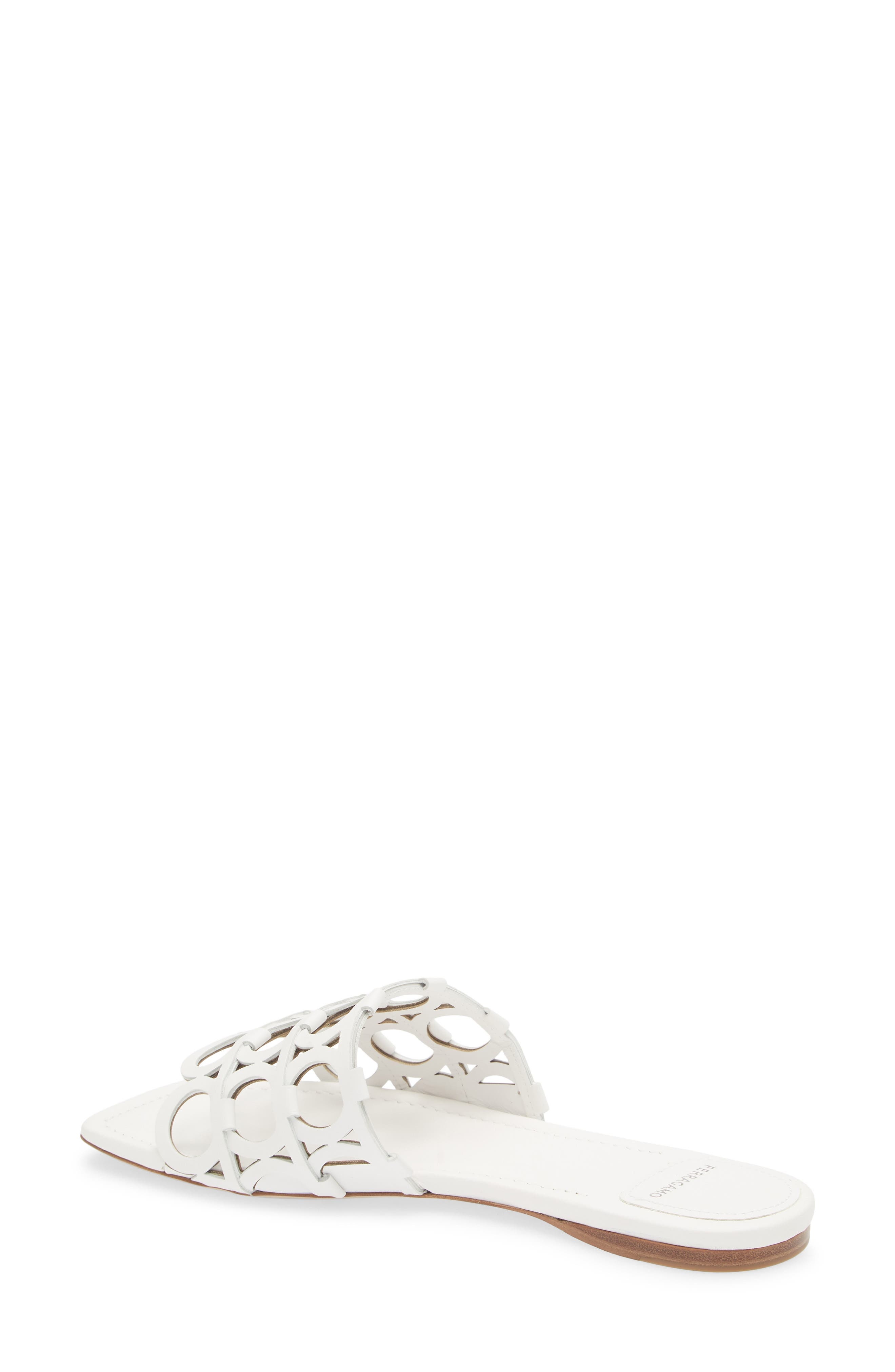 FERRAGAMO Erne Slide Sandal in Optic White at Nordstrom - 2