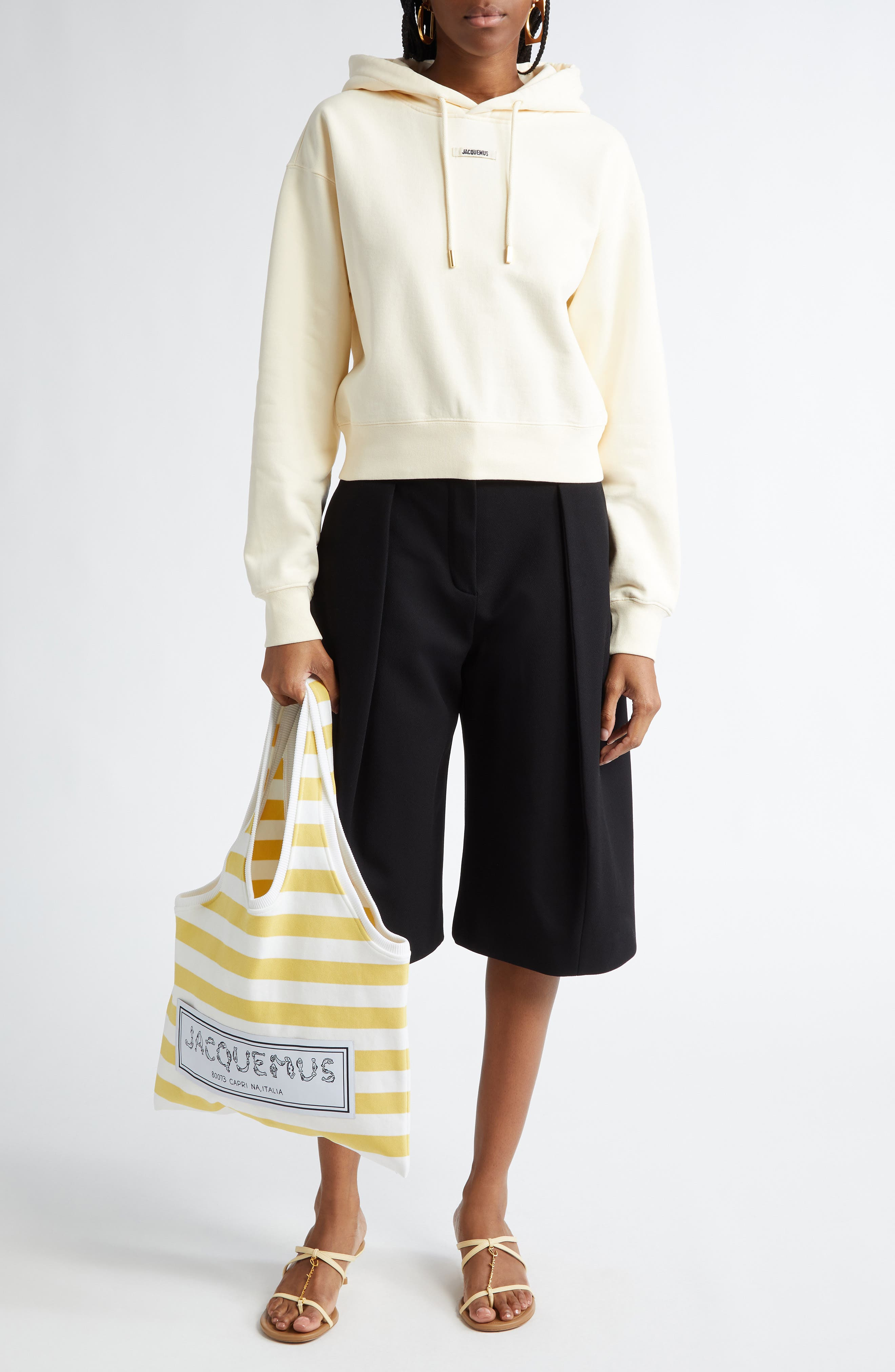 Le Grosgrain Logo Cotton Fleece Crop Hoodie - 7