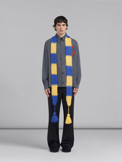 Marni YELLOW AND BLUE STRIPED MOHAIR SCARF outlook