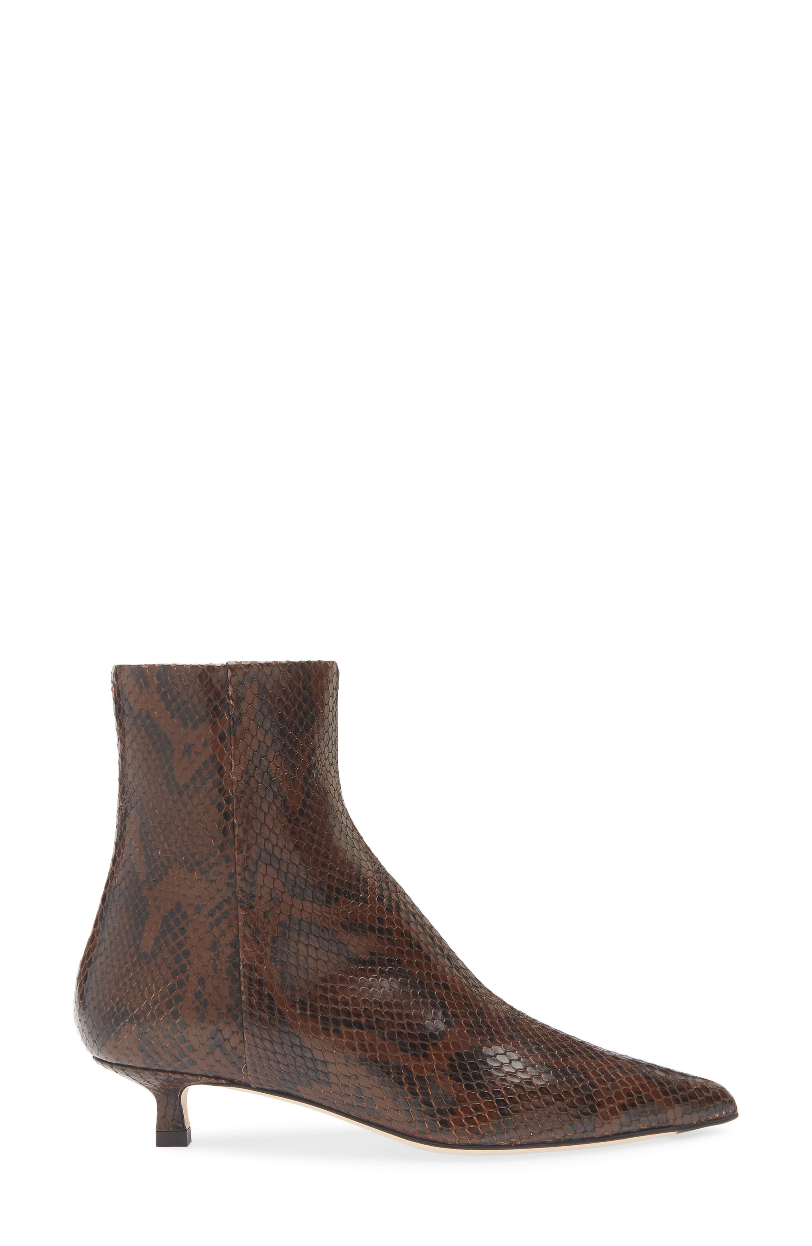 aeyde Sofie Pointed Toe Kitten Heel Bootie in Moka at Nordstrom - 3