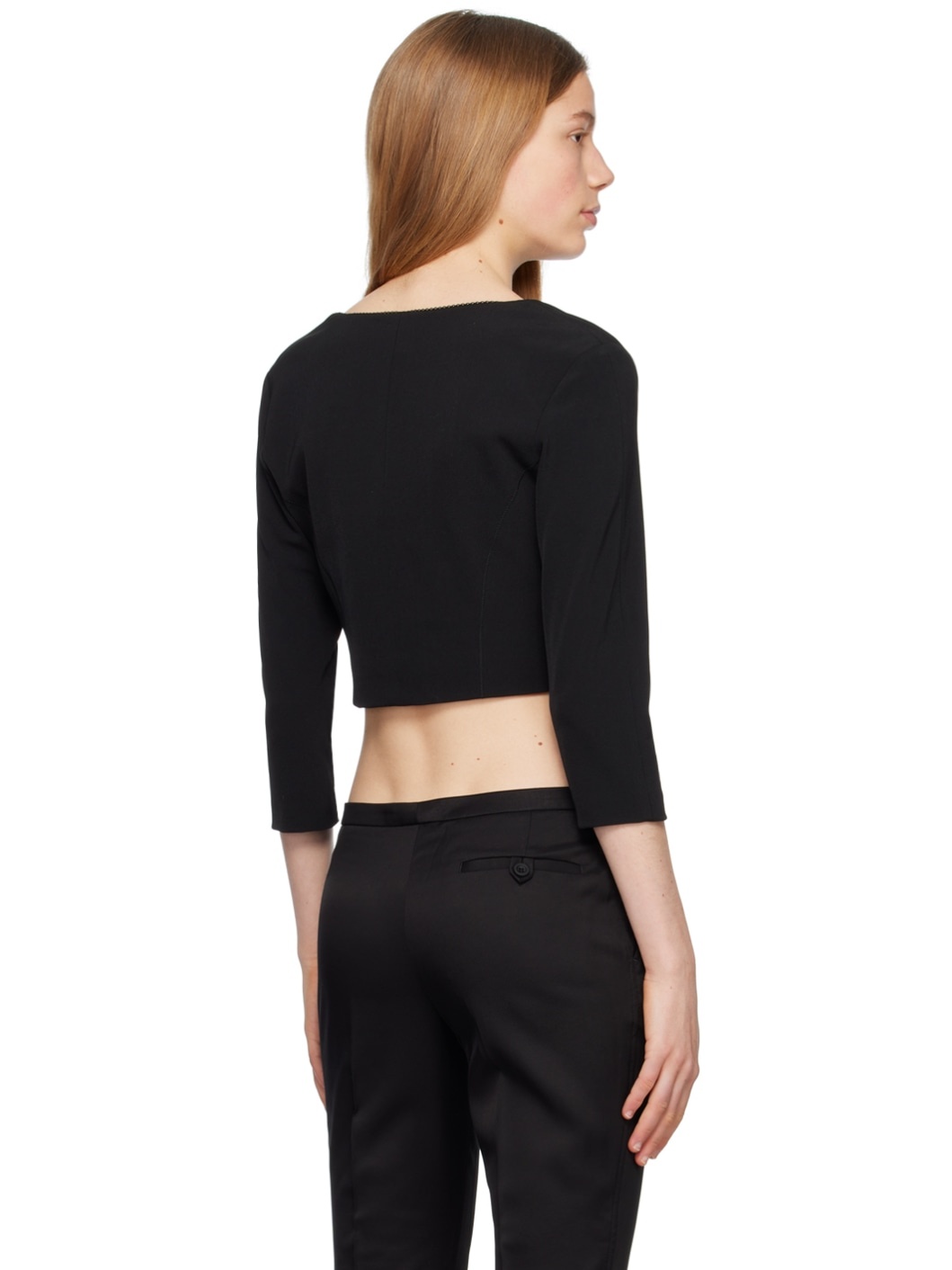 Black Square Neck Shirt - 3