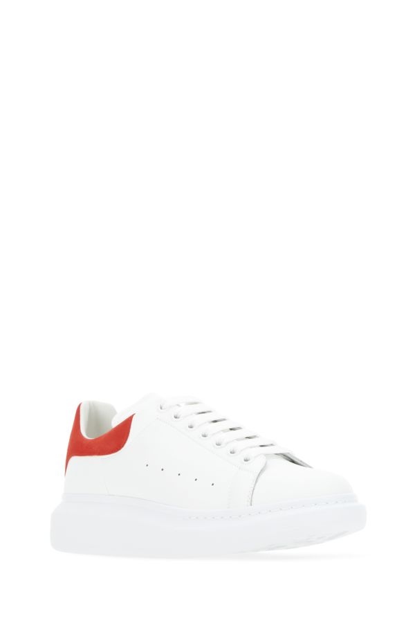 White leather sneakers with red suede heel - 2