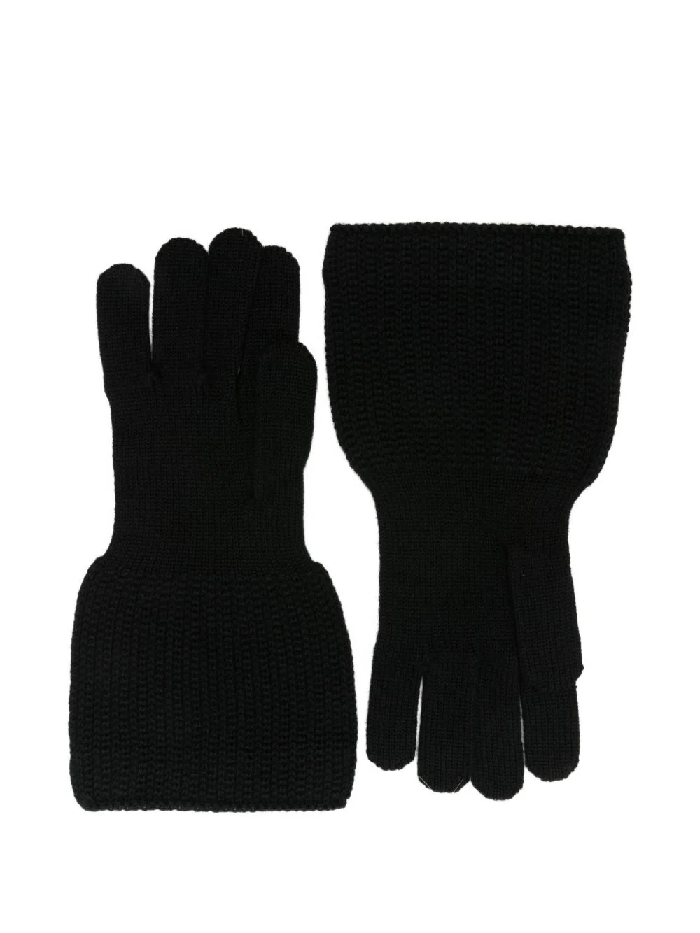 ribbed-knit gloves - 1